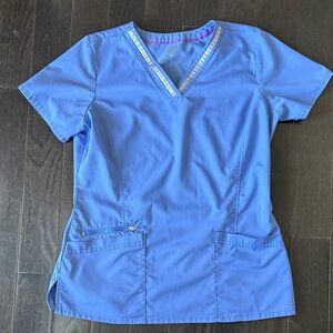 Healing Hands Scrub top Blue Women's.